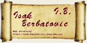 Isak Berbatović vizit kartica